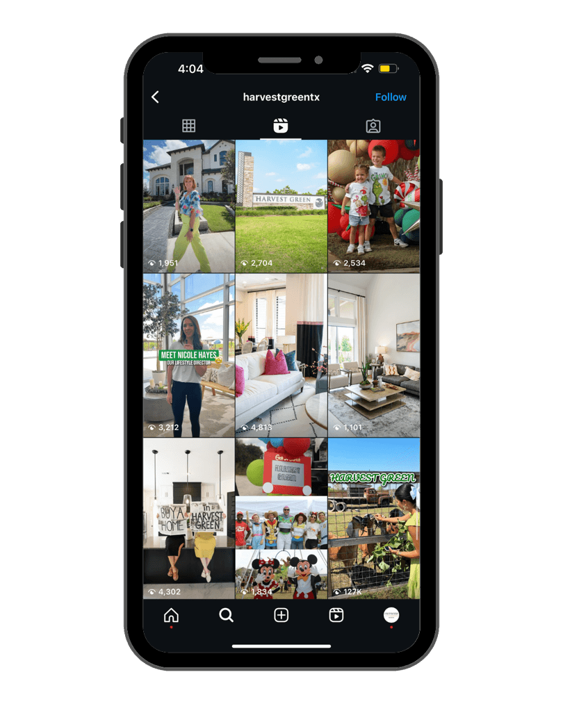 Phone mockup of a polished, strategy-led Instagram feed